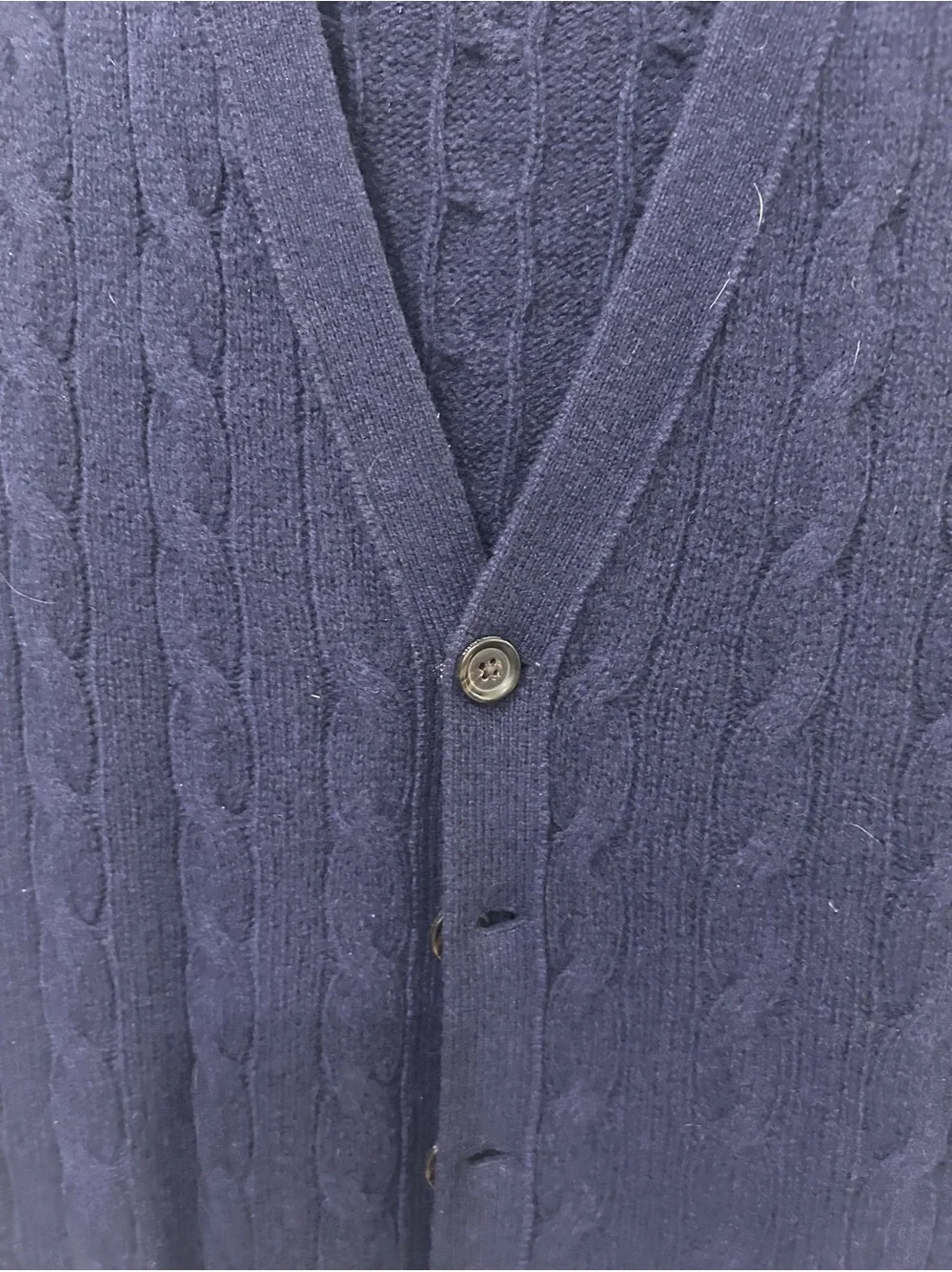 Polo Ralph Lauren Navy Cable Knit Button Sweater Vest Large